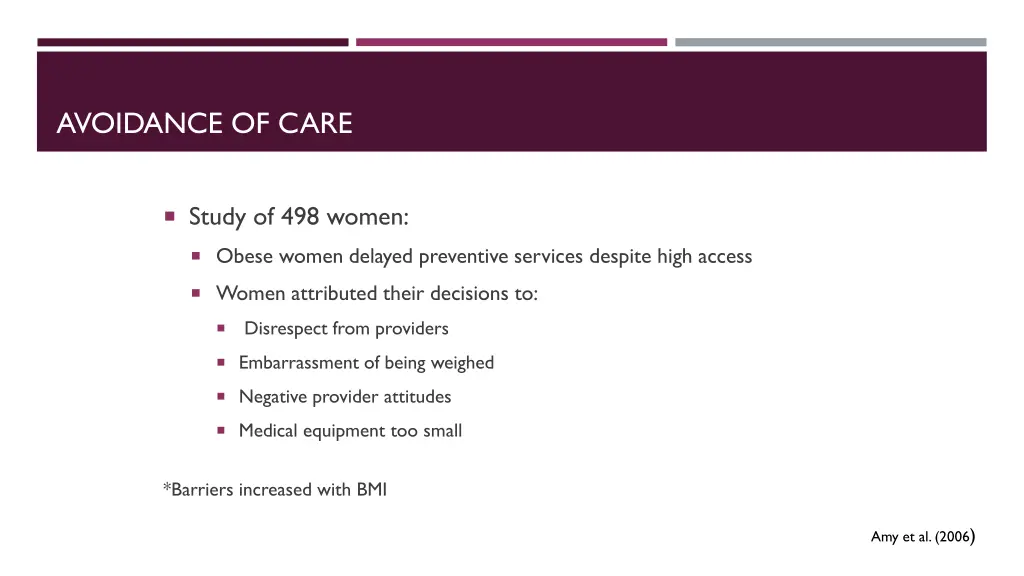 avoidance of care