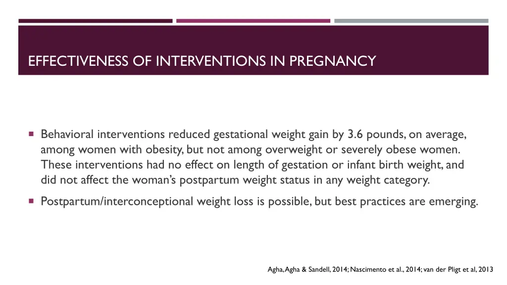 effectiveness of interventions in pregnancy