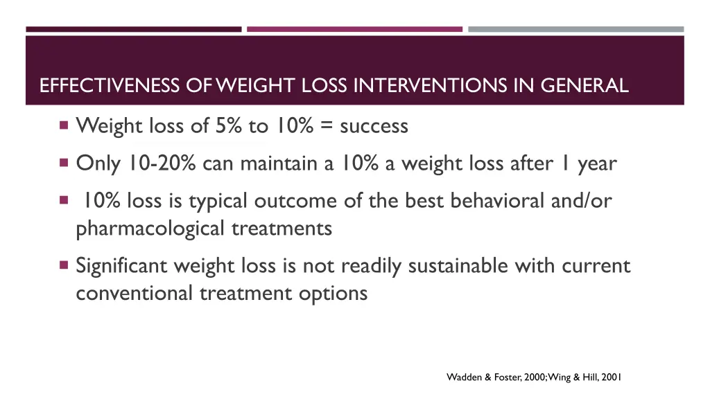 effectiveness of weight loss interventions