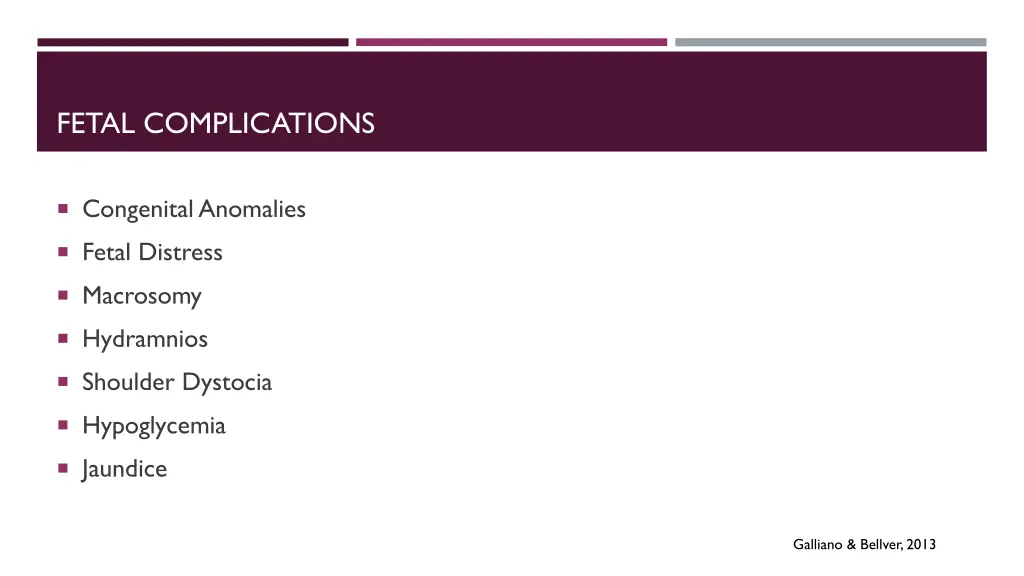 fetal complications