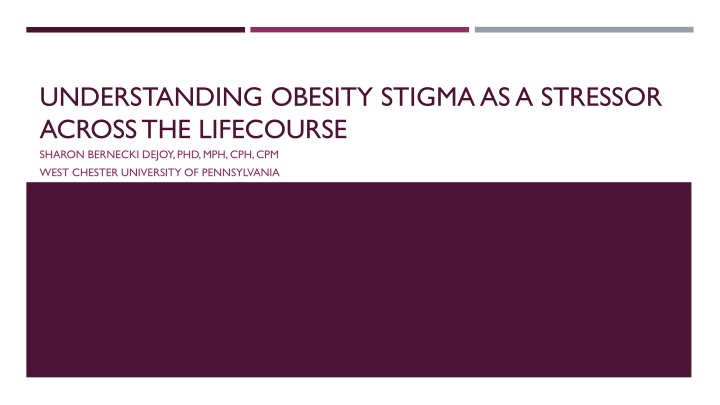 understanding obesity stigma as a stressor across