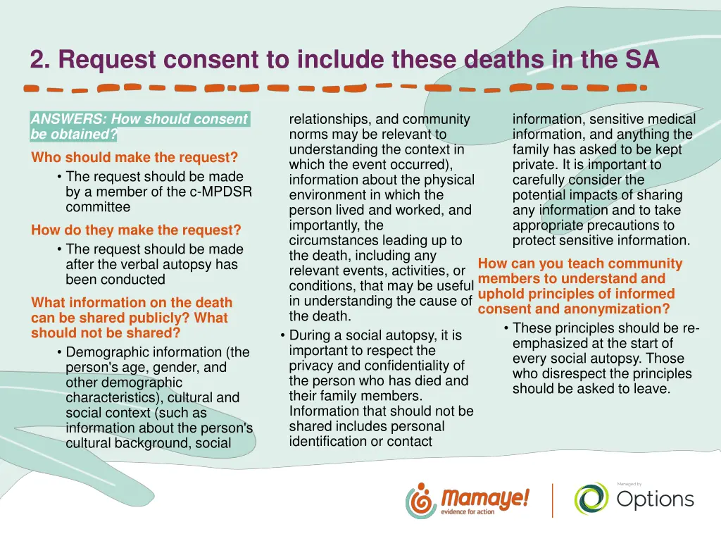 2 request consent to include these deaths 1