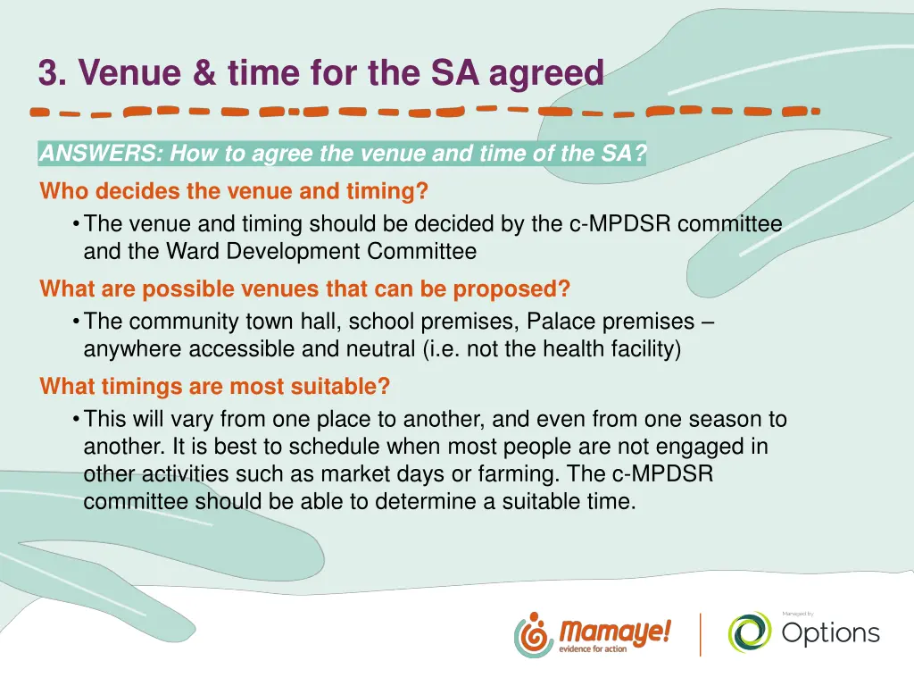 3 venue time for the sa agreed 1