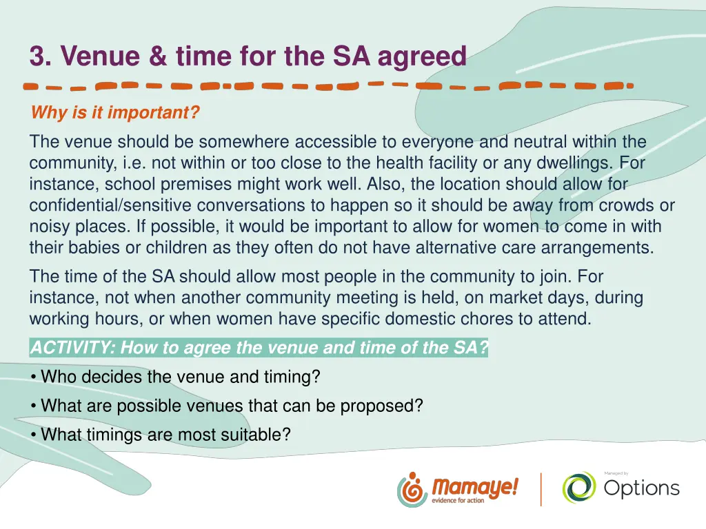 3 venue time for the sa agreed