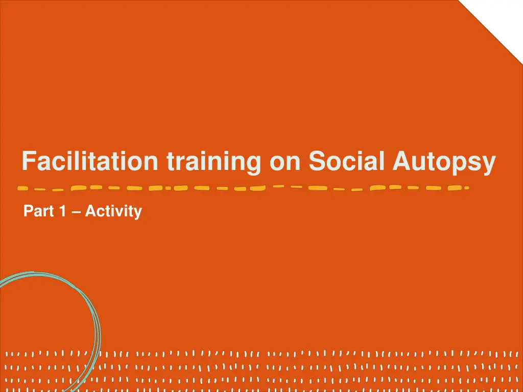 facilitation training on social autopsy