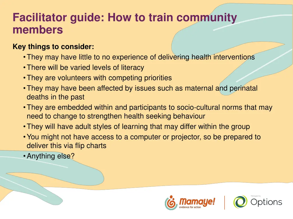 facilitator guide how to train community members