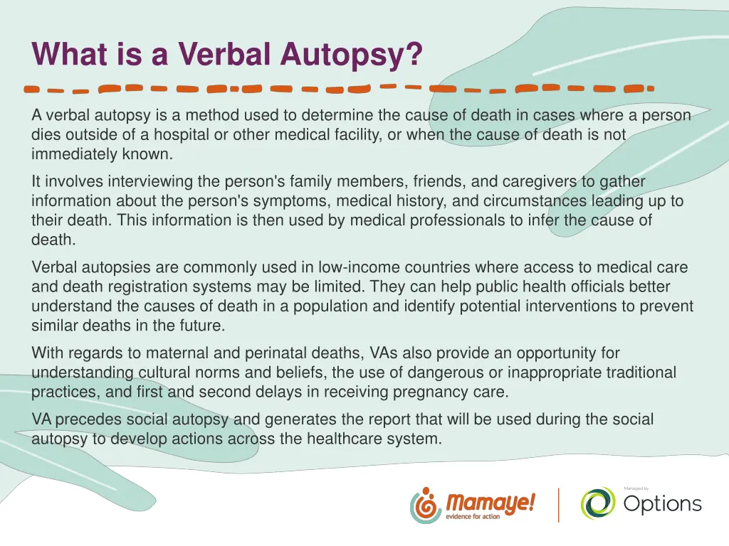 what is a verbal autopsy