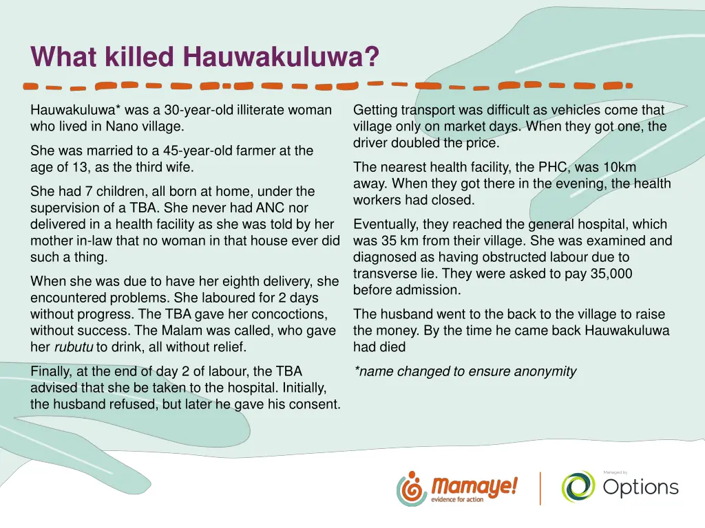 what killed hauwakuluwa