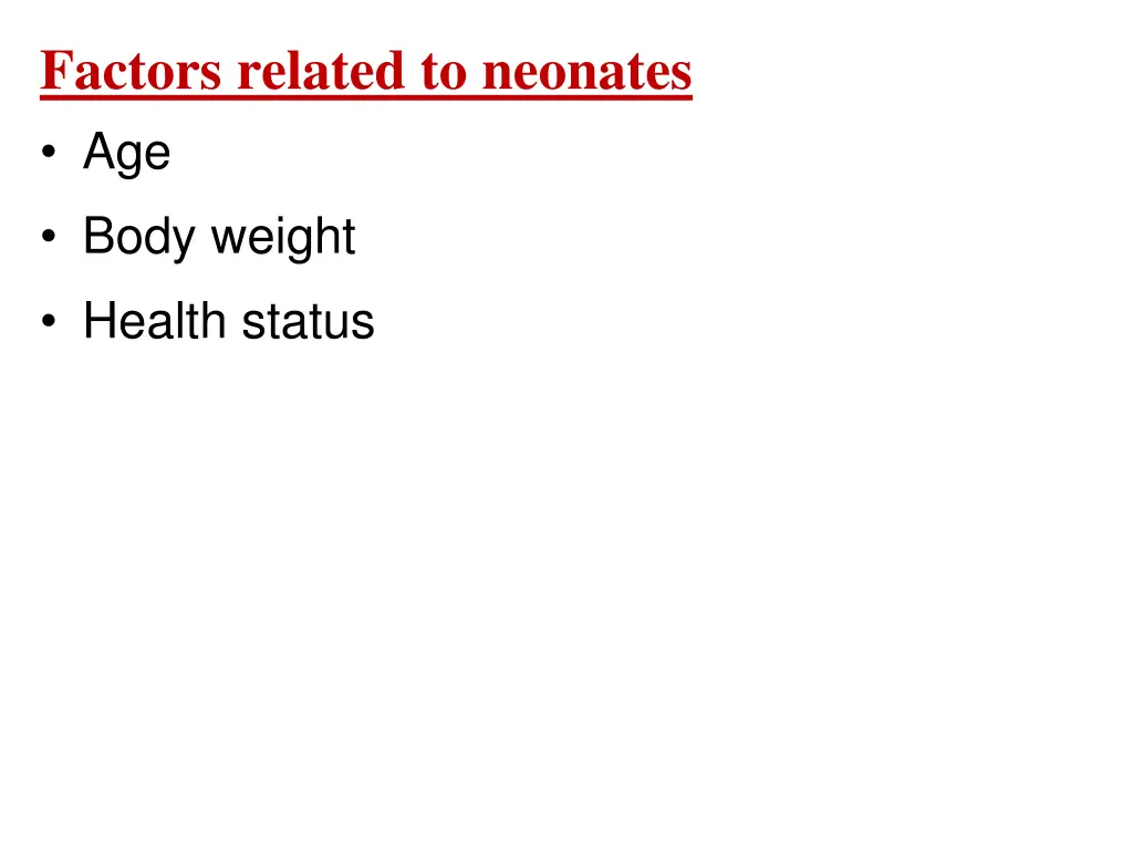 factors related to neonates age