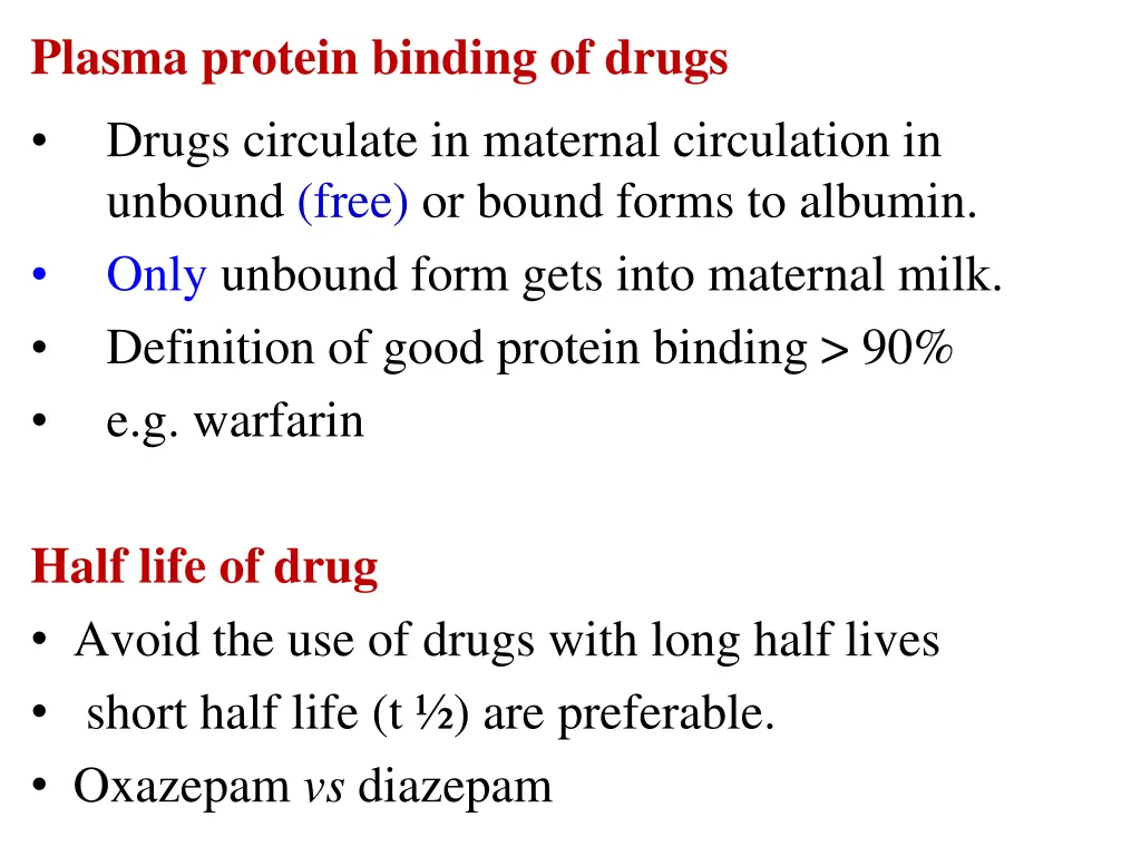 plasma protein binding of drugs drugs circulate