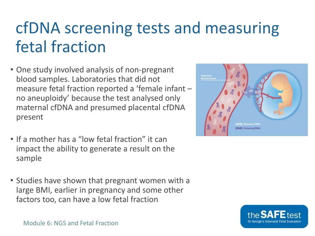 cfdna screening tests and measuring fetal fraction