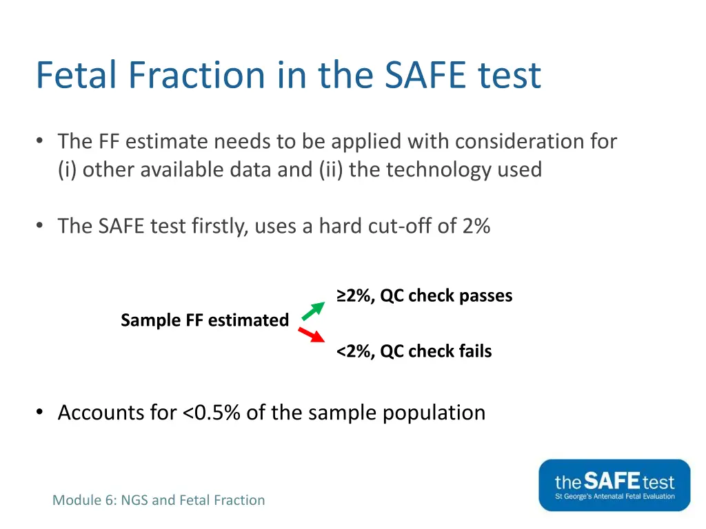 fetal fraction in the safe test