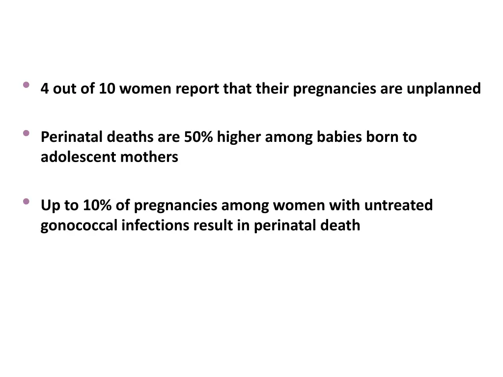 4 out of 10 women report that their pregnancies