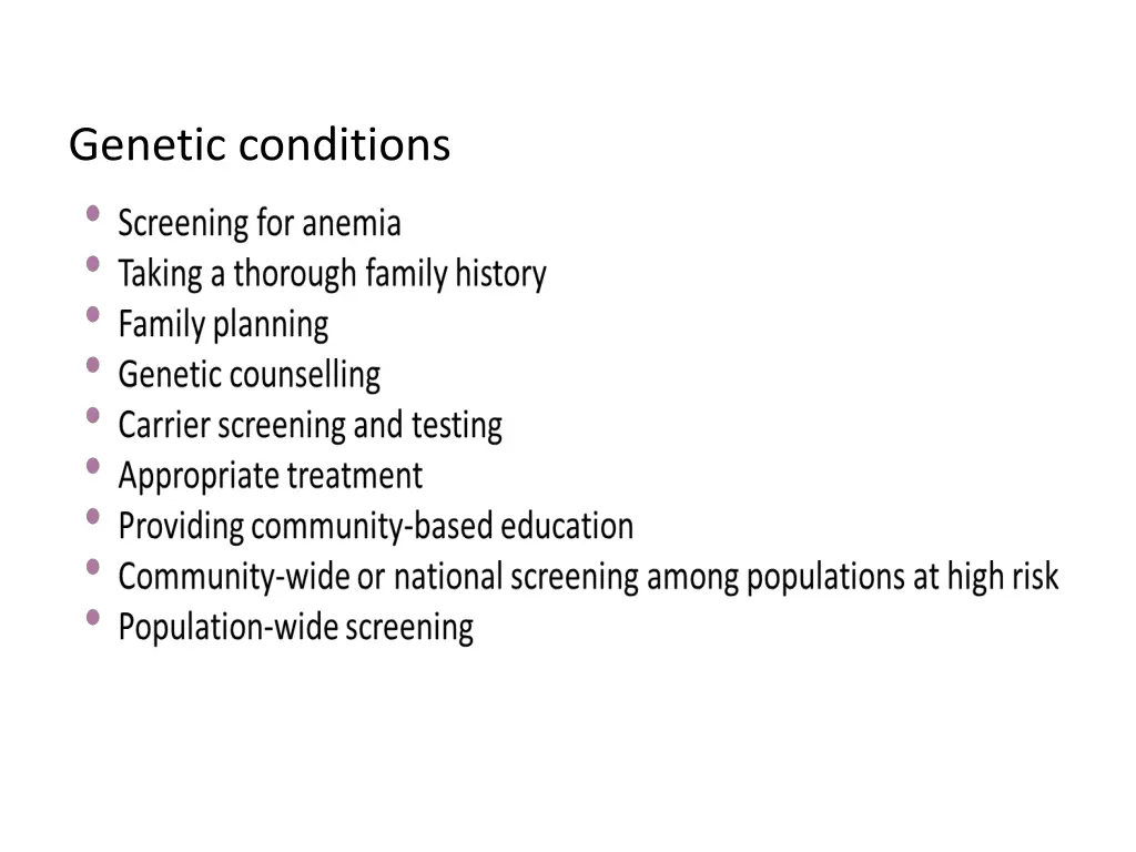 genetic conditions