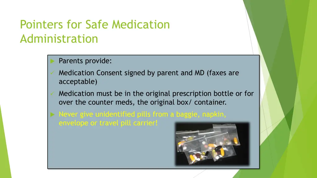 pointers for safe medication administration