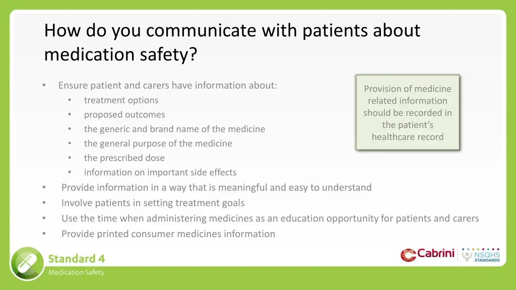 how do you communicate with patients about