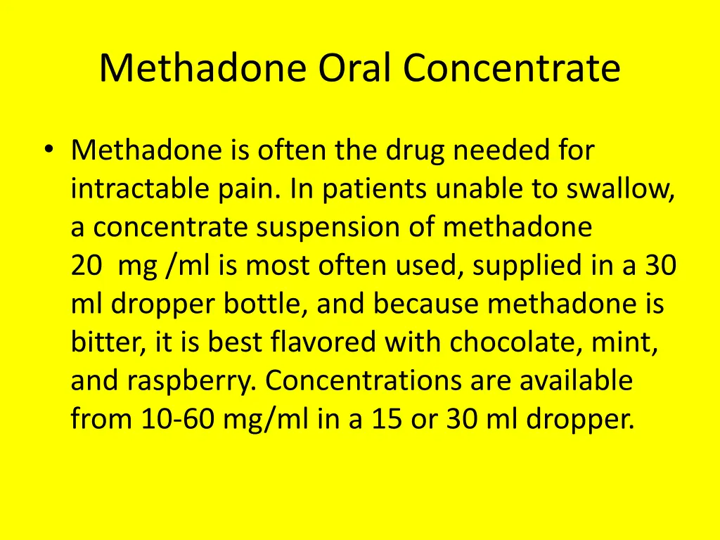 methadone oral concentrate