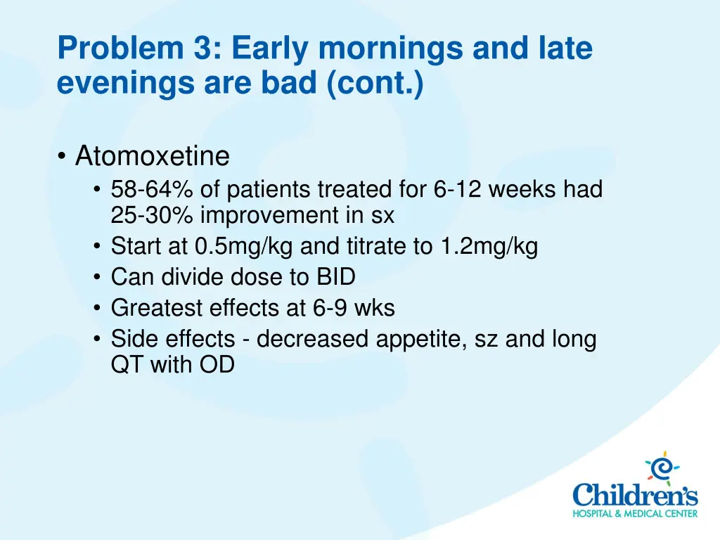 problem 3 early mornings and late evenings 1