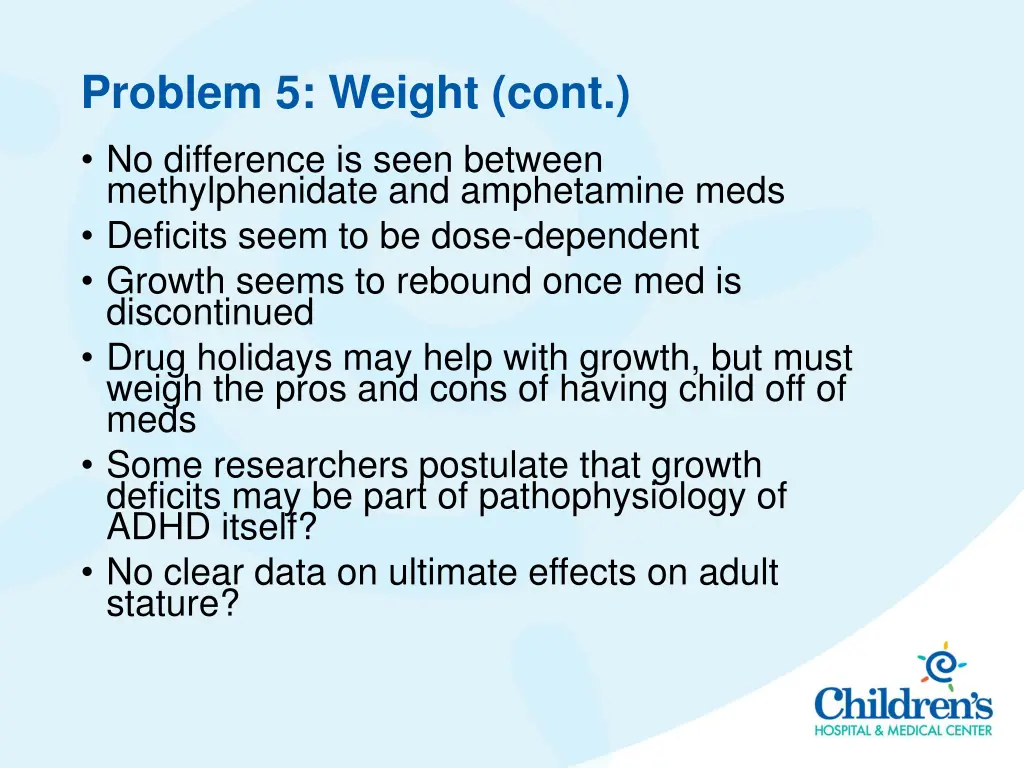 problem 5 weight cont no difference is seen