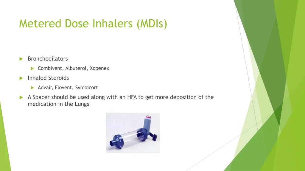 metered dose inhalers mdis