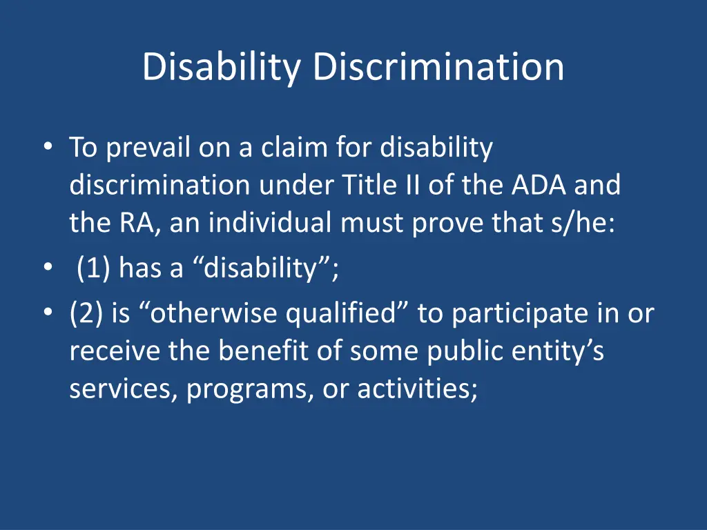 disability discrimination