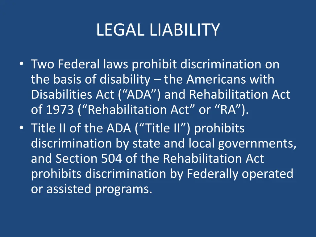 legal liability