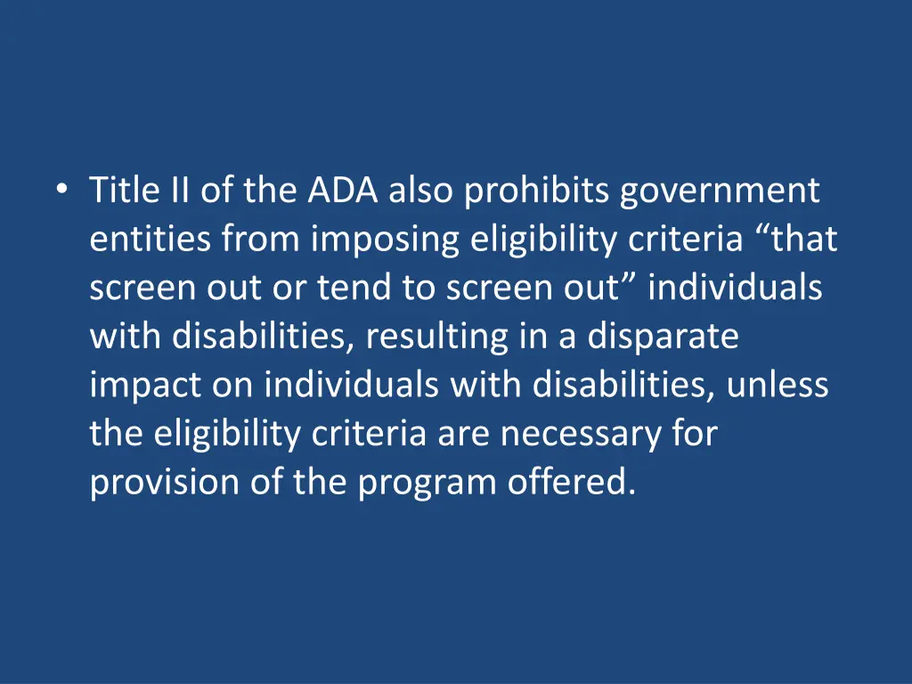 title ii of the ada also prohibits government