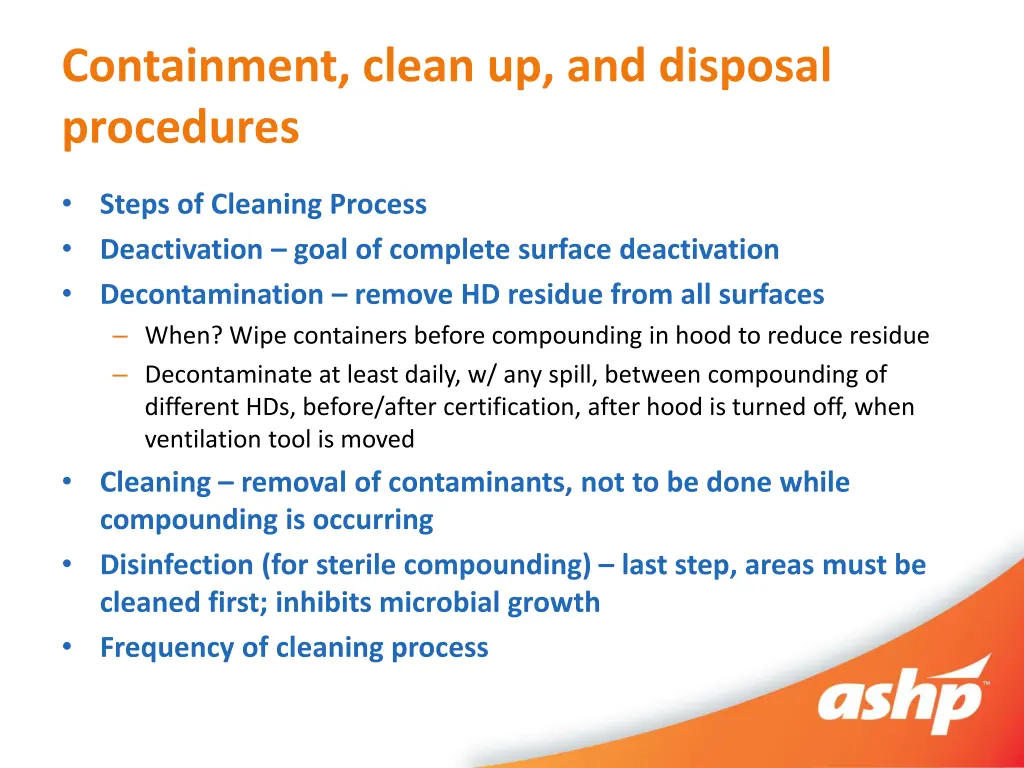 containment clean up and disposal procedures 2