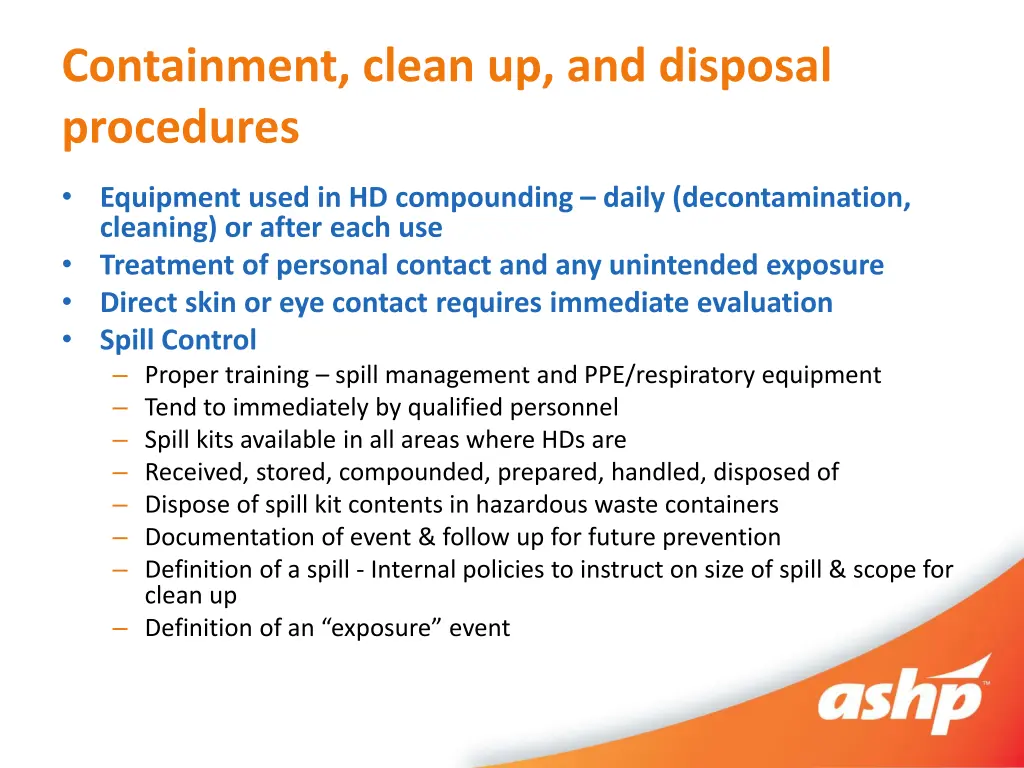 containment clean up and disposal procedures 3