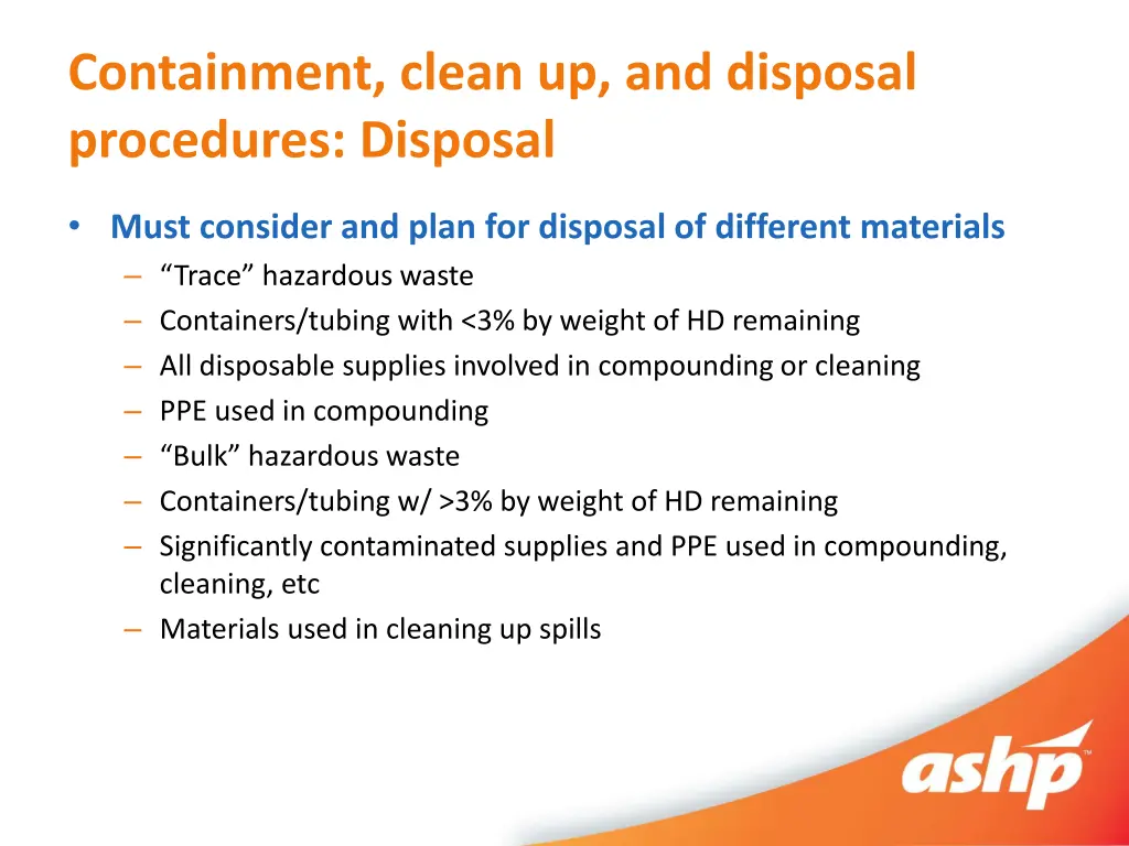 containment clean up and disposal procedures 4