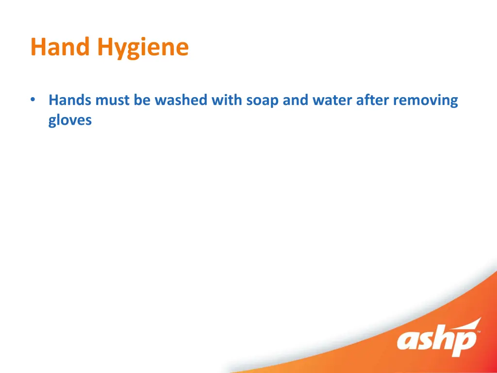 hand hygiene