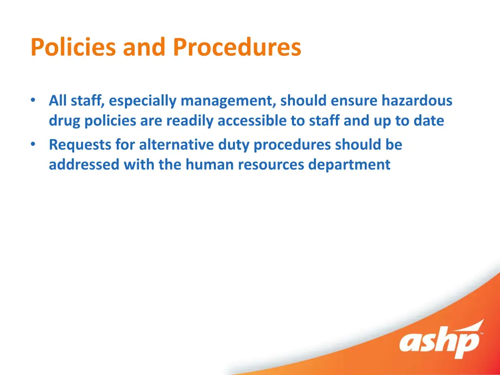 policies and procedures