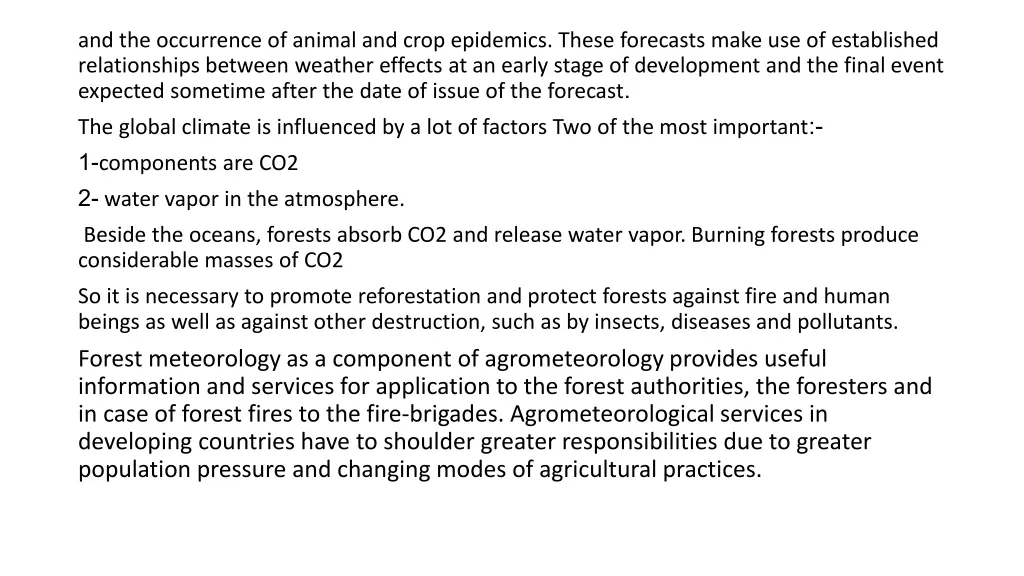 and the occurrence of animal and crop epidemics