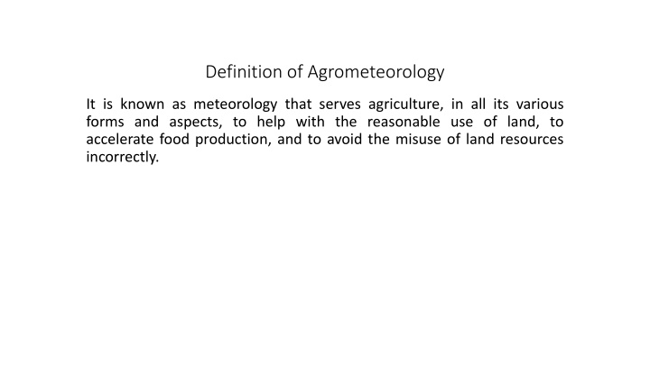 definition of agrometeorology