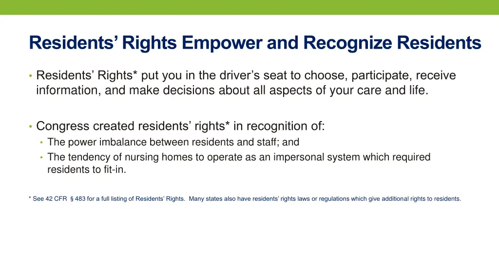 residents rights empower and recognize residents