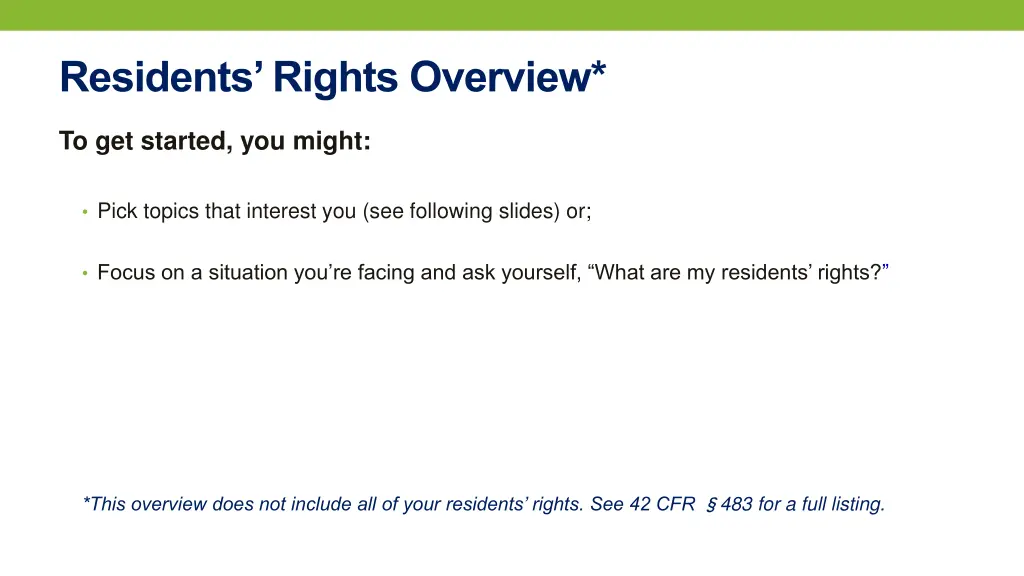 residents rights overview