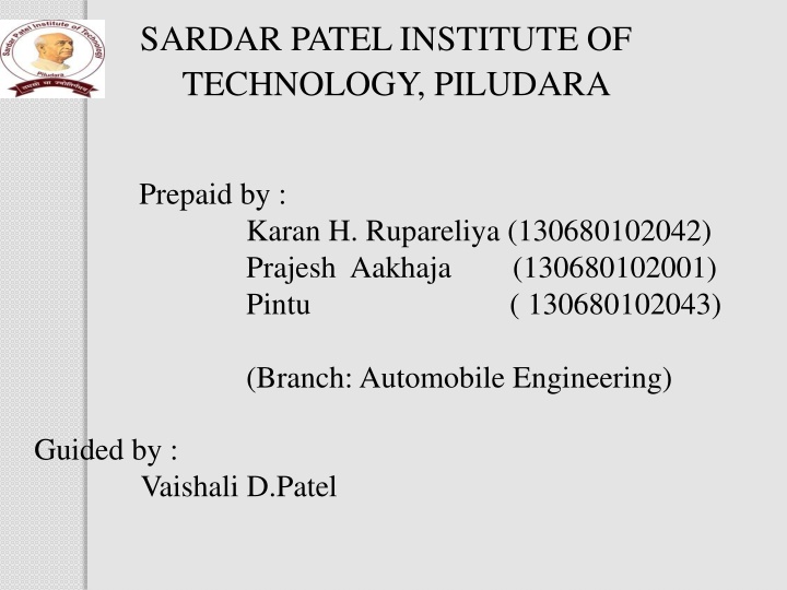 sardar patel institute of technology piludara