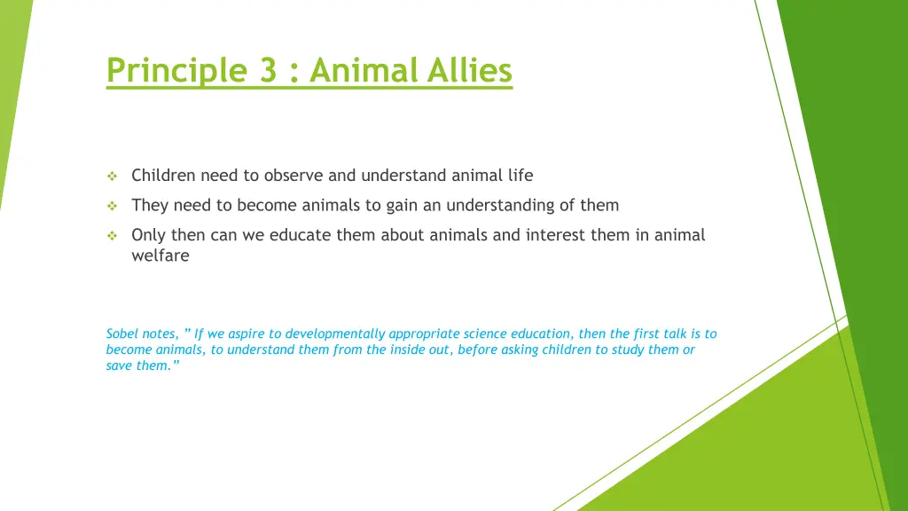 principle 3 animal allies