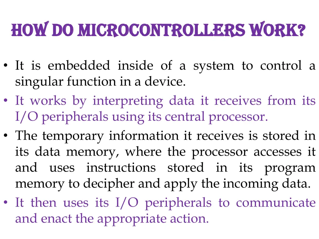 how do microcontrollers work