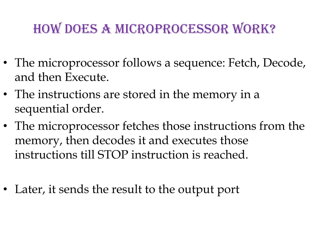 how does a microprocessor work