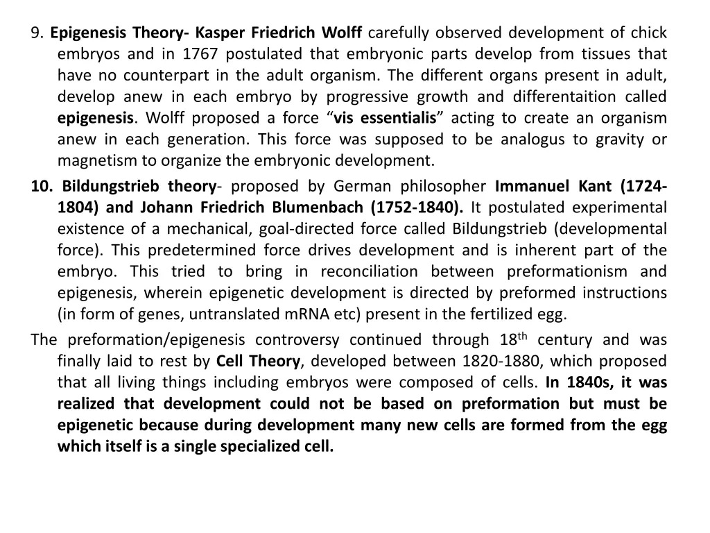 9 epigenesis theory kasper friedrich wolff