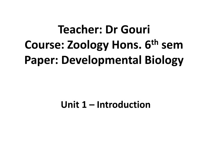 teacher dr gouri course zoology hons