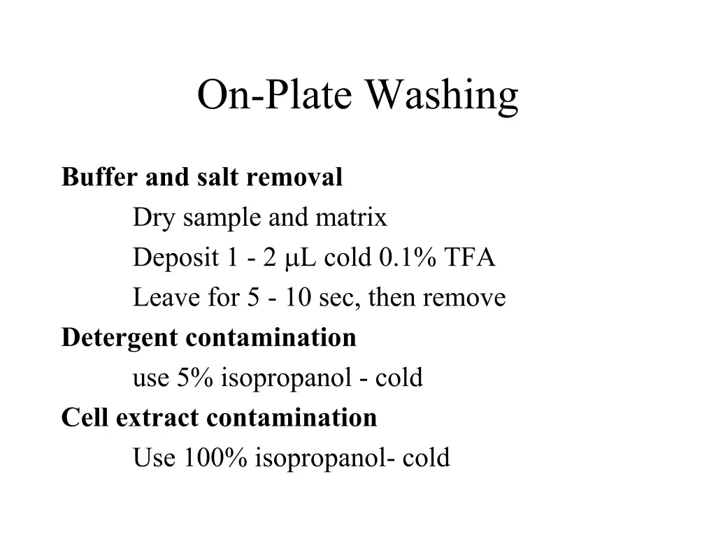 on plate washing