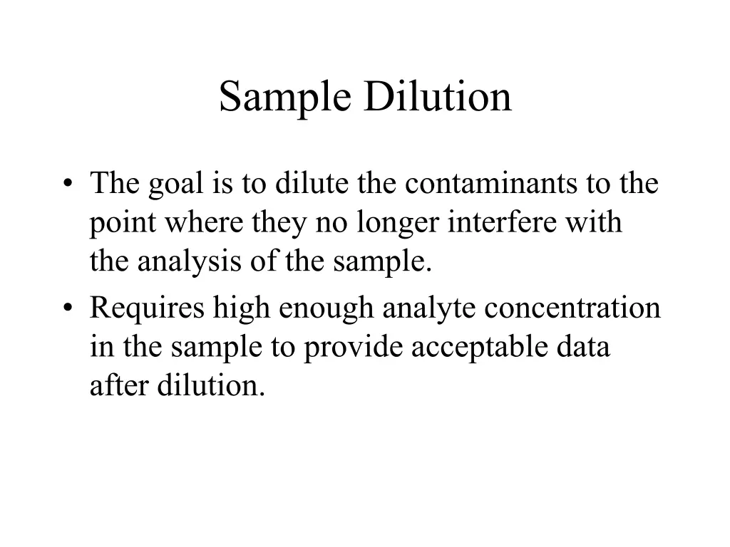 sample dilution