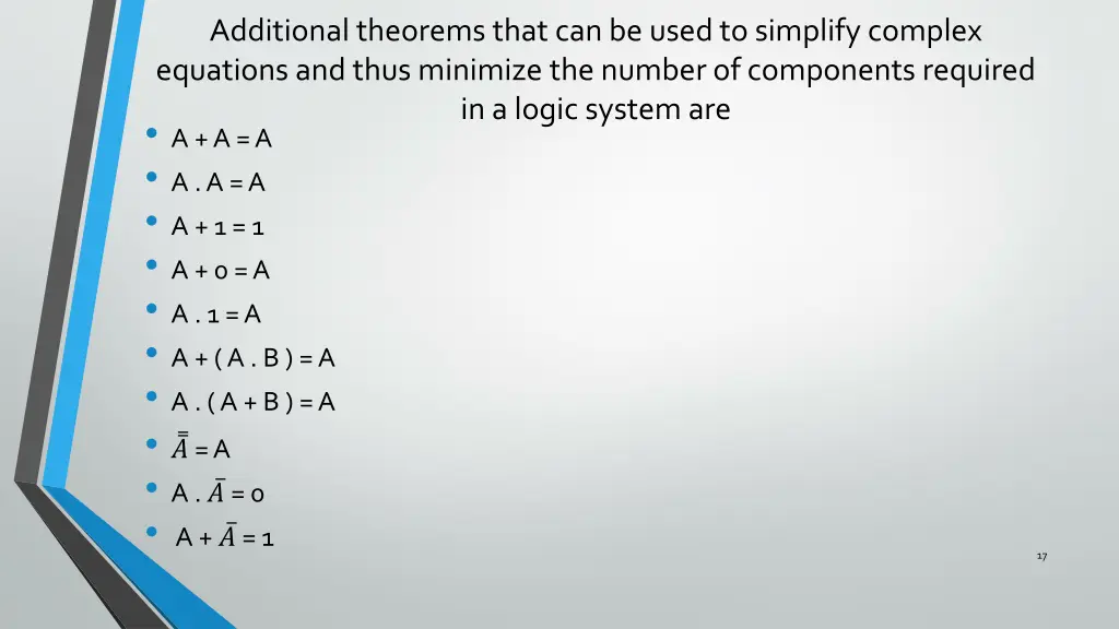 additional theorems that can be used to simplify