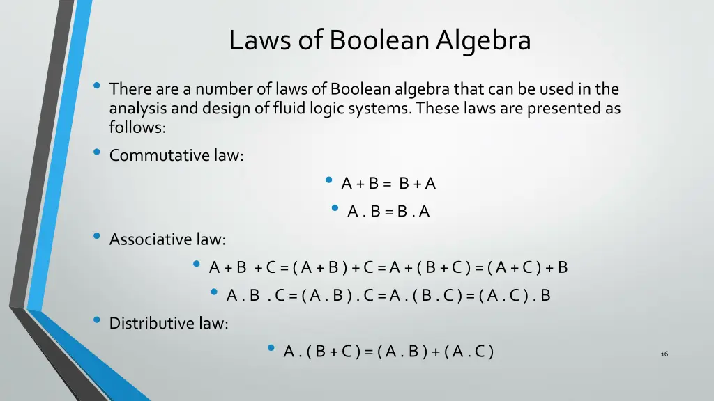 laws of boolean algebra