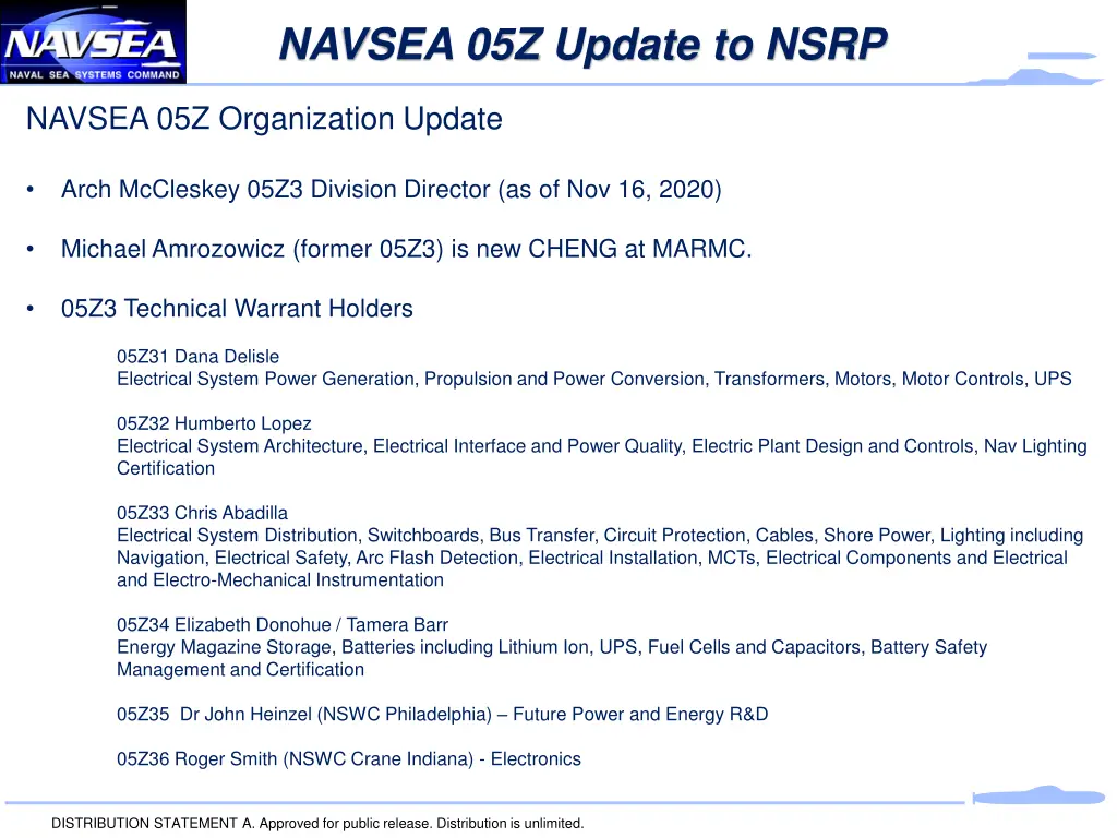 navsea 05z update to nsrp 1