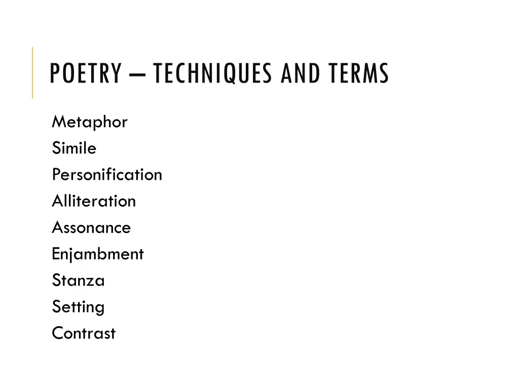 poetry techniques and terms