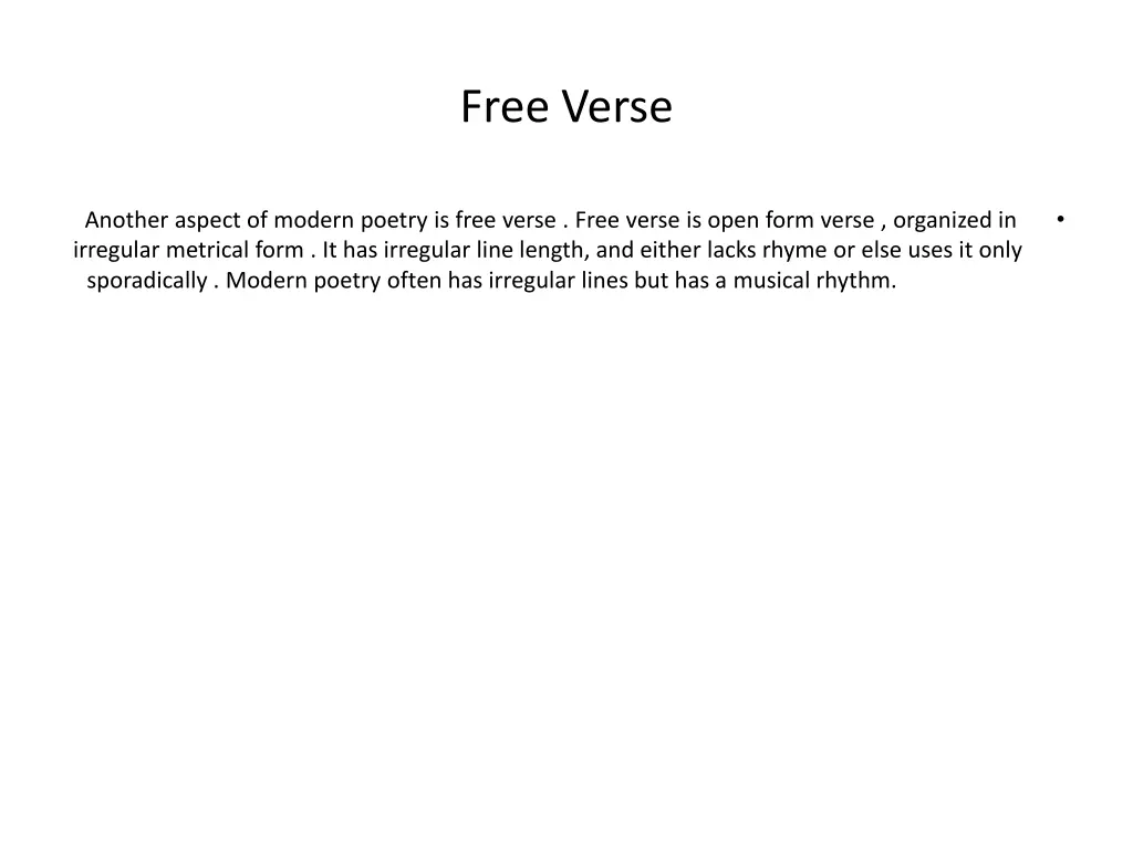 free verse