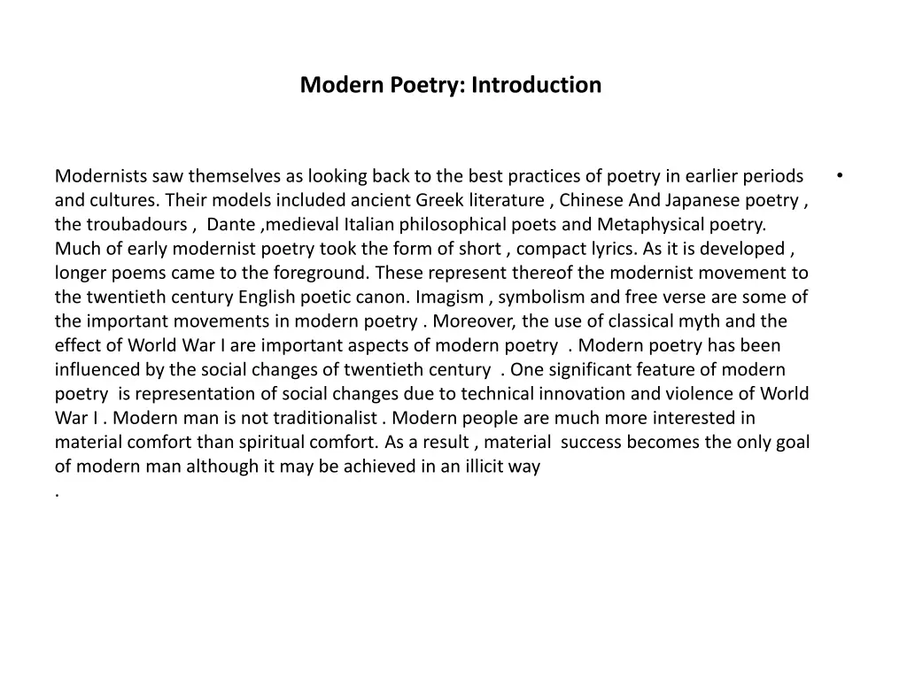 modern poetry introduction 1